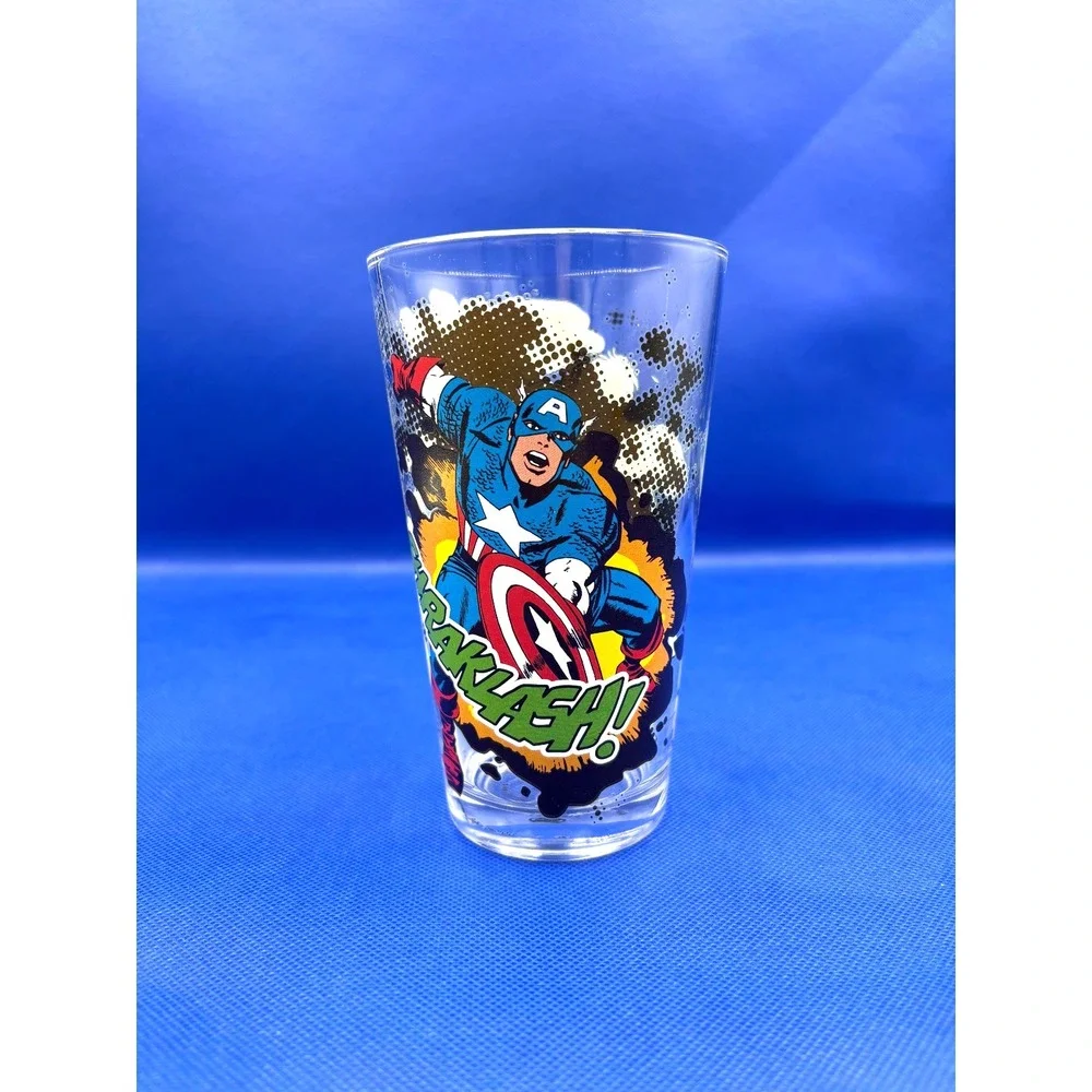 Marvel Comics Drinking Glass, Hulk/Captain America/Thor/Iron Man 16 oz, Set of 2